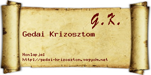 Gedai Krizosztom névjegykártya